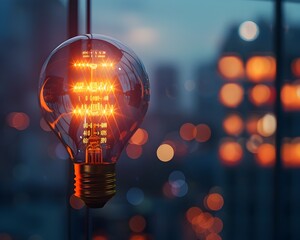 Poster - Glowing Light Bulb Signaling Innovative Tech Startup s Debut at Major Expo