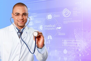 Wall Mural - Medical concept. Digital healthcare technology.