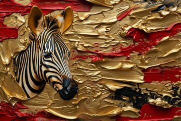 Wall Mural - luxury gold animal artwork fine art golden plated