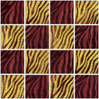Seamless grid zebra and mosaic pattern colorful colorful of wood wood closeup.	
