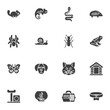 Pets animals vector icons set