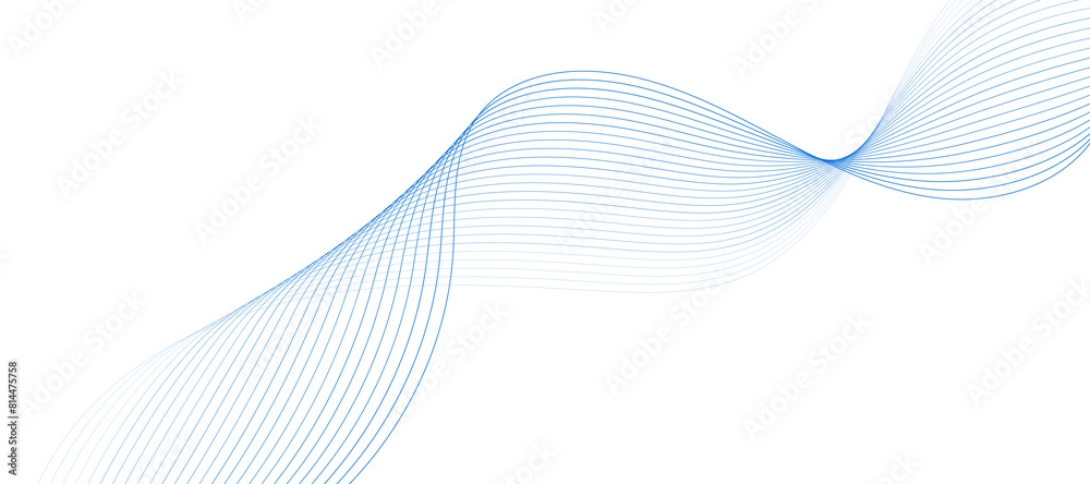 Abstract modern background with blue wavy lines and particles ...