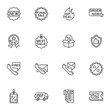 Advertising and promotion line icons set