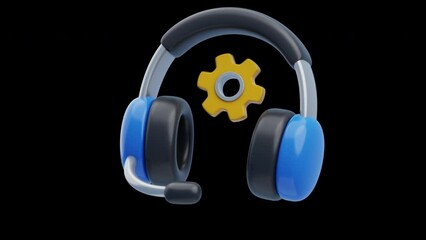 Aufkleber - 3D Animation of Technical Support Troubleshooting | Alpha Channel
