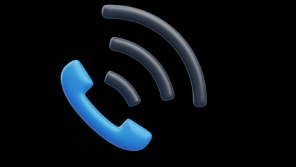 Aufkleber - 3D Animation of Seamless Communication Connection Calls | Alpha Channel
