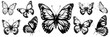 © Sunil - grunge butterfly collection. set of hand drawn butterflies, vintage set. Vector illustration.