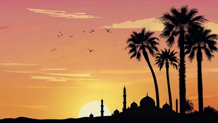 Islamic Ramadan and Eid al-Adha themed background