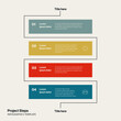 Business project steps infographics vector template. Colorful elements for presentation. Minimal design illustration