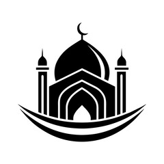 Wall Mural - a-minimalist-mosque-logo-vector-art-illustration 