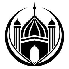 Wall Mural - a-minimalist-mosque-logo-vector-art-illustration 