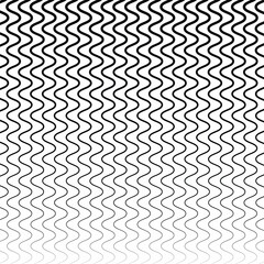 Aufkleber - Seamless black and white wave pattern. Abstract seamless vector pattern. Waves. Lines. Distorted. Isolated