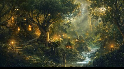 Wall Mural - Sacred groves hidden deep in forest where veil between worlds is thinnest wallpaper