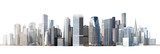 A panorama of skyscrapers on a transparent background