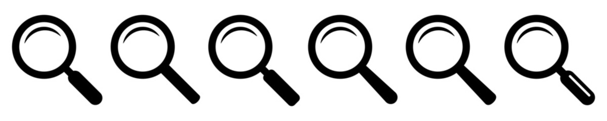 Wall Mural - Search icon. Magnifying glass icon, magnifier or loupe sign.