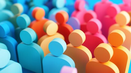 Poster - Colorful Abstract Human Figures in Gradient Hues