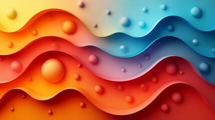 Wall Mural - A colorful wave with a rainbow background