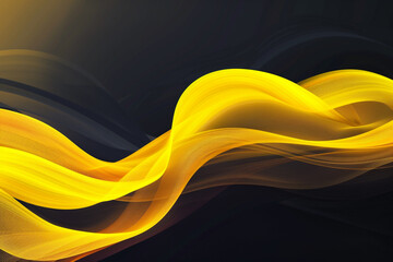 Wall Mural - Abstract background yellow color flow wave dark noise texture cover header wallpaper design 