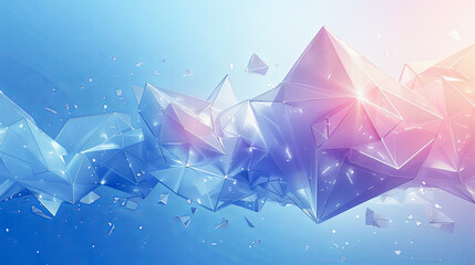 Wall Mural - Abstract 3d rendering of chaotic low poly shape. Futuristic background design.