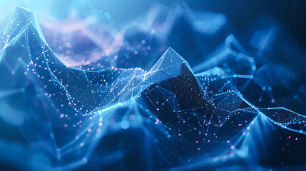 Poster - Abstract polygonal space low poly dark background with connecting dots and lines. Connection structure. 3d rendering
