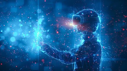 Poster - Conceptual background image with virtual reality headset. 3d rendering