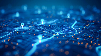 Poster - Abstract technology background with circuit board. Big data visualization. 3D rendering
