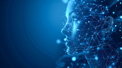 Poster - artificial intelligence concept. polygonal human head. 3d illustration