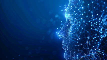 Poster - Abstract Artificial intelligence (AI), machine learning and neural networks concept. 3D Rendering