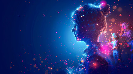 Poster - abstract artificial intelligence (ai) and machine learning concept. future digital technology for bu