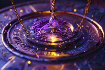 Poster - A detailed view of a clock on a table, suitable for time management concepts