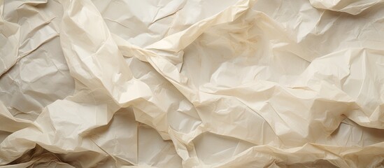 Wall Mural - macro close up of crumpled craft packaging paper with copy space image