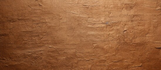 Poster - Closeup of the texture of an old dark brown paper resembling a dense cardboard structure The background is a copy space image 148 characters