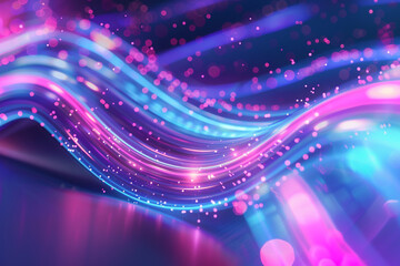 Wall Mural - abstract futuristic background with gold PINK blue glowing neon moving high speed wave lines and bokeh lights Data transfer concept Fantastic wallpaper 