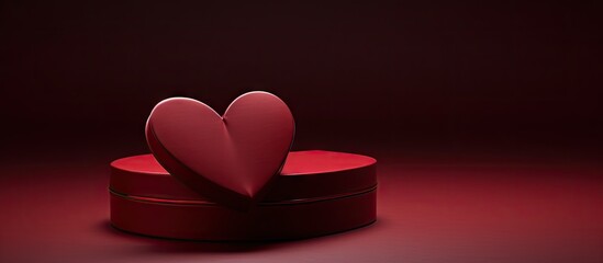 Aufkleber - A heart shaped gift box that symbolizes love with empty space available for adding any desired image. with copy space image. Place for adding text or design