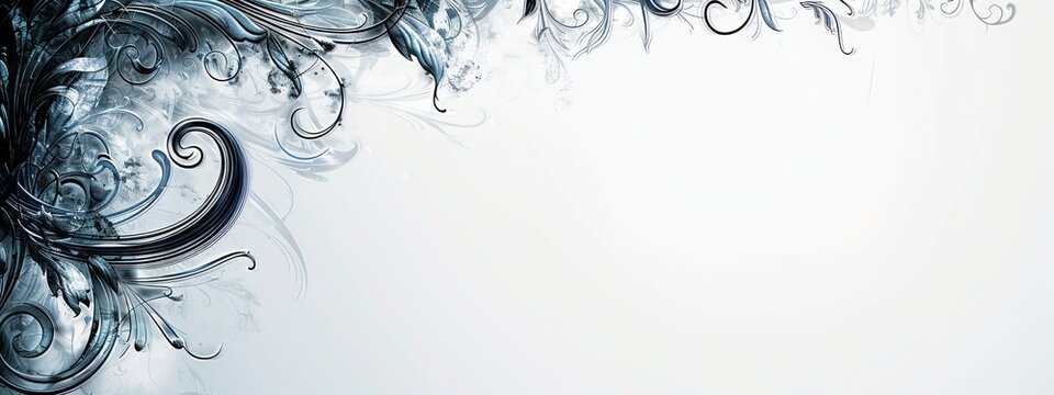 Swirl or spiral shapes at the corners of the page with a blank space in the center for symbol or text.