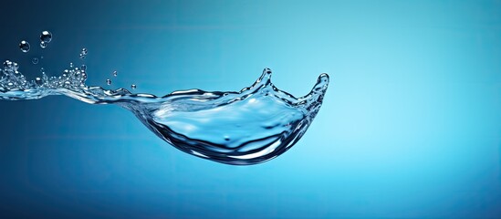Aufkleber - A drop of water caught in mid air suspended in the frame with a blank space around it creating the perfect copy space image