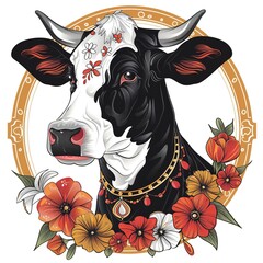 Cow art deco fashion