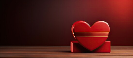 Aufkleber - A heart shaped gift box that symbolizes love with empty space available for adding any desired image. with copy space image. Place for adding text or design
