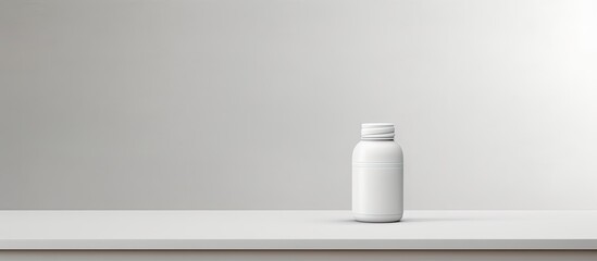 Poster - Indoor copy space image of a white table with deodorant providing room for text