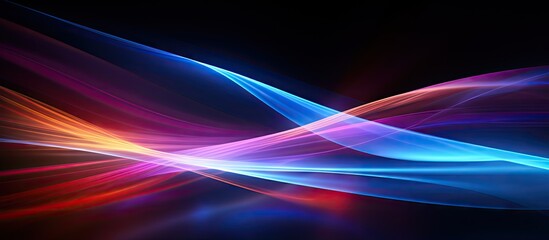 Poster - A captivating abstract background with colorful moving lines of light in the night creating a beautiful and vibrant scene Great for copy space images