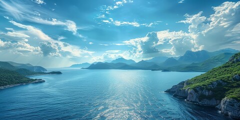 Wall Mural - Scenic view of blue seascape