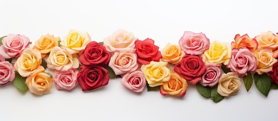 Poster - The image of isolated roses on a white background provides abundant copy space for adding text