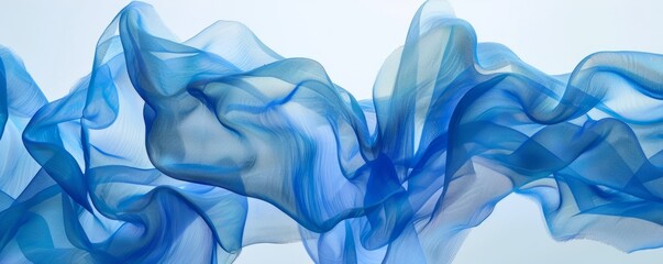Canvas Print - Floating blue fabric