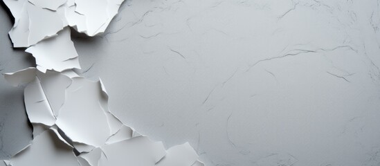 Aufkleber - A torn piece of paper on a gray background provides ample copy space for text