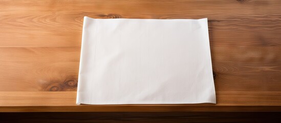 Aufkleber - A napkin is placed on a wooden table next to a cutting board Copy space image