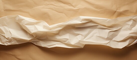 Poster - A white sheet of crumpled paper contrasts against a brown paper background providing a clean area for additional content in the image
