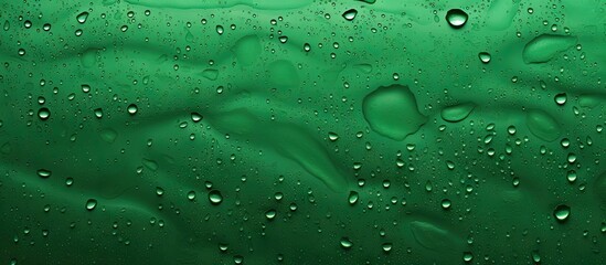 Aufkleber - A close up image of water droplets on a green background with abstract texture The green tones create a wet and bubbly look on a plastic PVC or grungy surface The image shows realistic water droplets