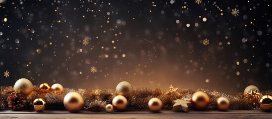 Poster - A festive backdrop with Christmas decorations for copy space image