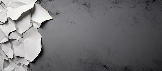 Aufkleber - A torn piece of paper on a gray background provides ample copy space for text
