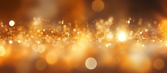 Poster - Copy space image of warm glow created by yellow bokeh lights