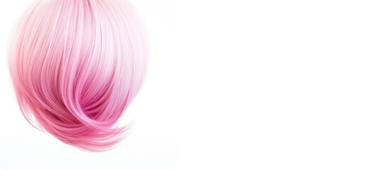 Poster - Isolated on a white background there is a line shaped pink hair copy space image